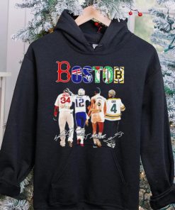 Boston city Boston Red Sox New England Patriots Boston Celtics Boston Bruins sports famous player signatures hoodie, sweater, longsleeve, shirt v-neck, t-shirt