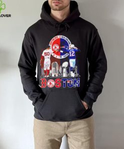 Boston city Kutter Crawford Boston Red Sox and Tom Brady New England Patriots signatures skyline shirt