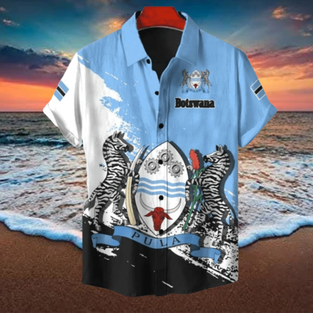 Botswana Coat Of Arms Hawaiian Shirt Botswana Coat Of Arms Hawaiian Shirt