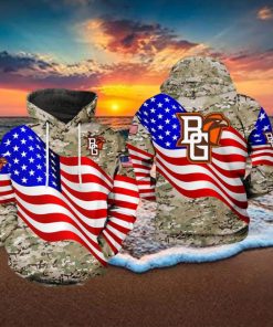 Bowling Green Falcons NCAA US Flag Camo Veteran 3D Printed Hoodie