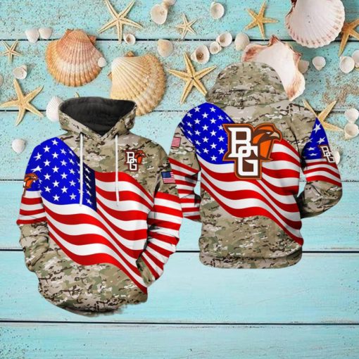 Bowling Green Falcons NCAA US Flag Camo Veteran 3D Printed Hoodie