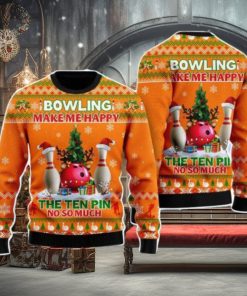 Bowling Make Me Happy The Ten Pin No So Much Christmas Unisex Ugly Sweater
