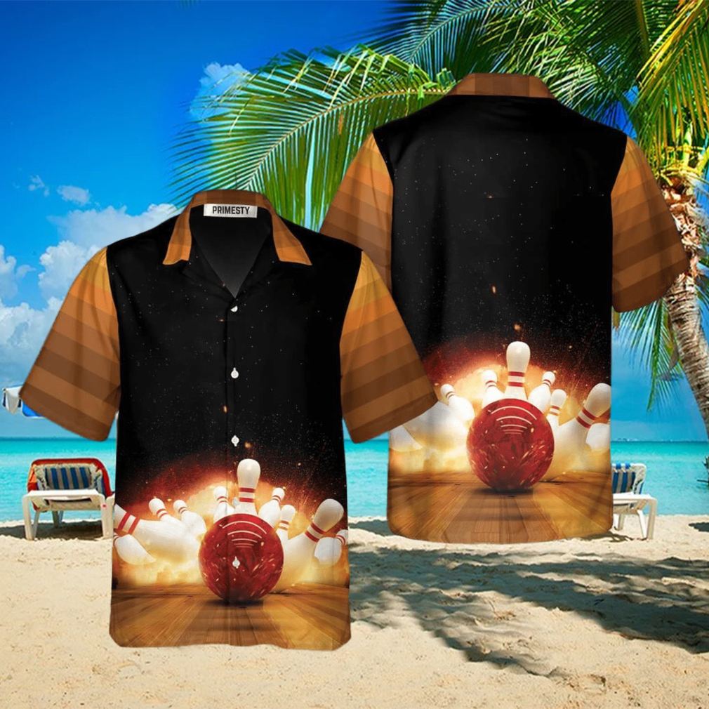 Bowling Strike Hit Fire Explosion Bowling Tropical Hawaiian Shirt Bowling Strike Hit Fire Explosion Bowling Tropical Hawaiian Shirt