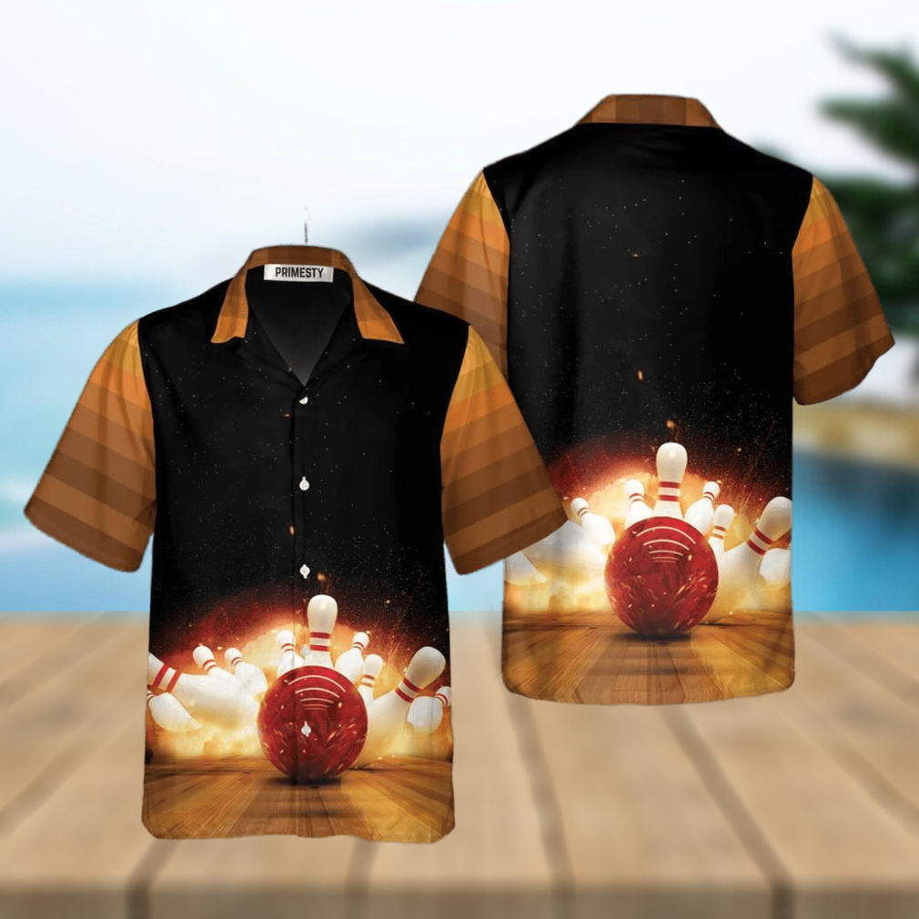 Bowling Strike Hit Fire Explosion Bowling Tropical Hawaiian Shirt Bowling Strike Hit Fire Explosion Bowling Tropical Hawaiian Shirt