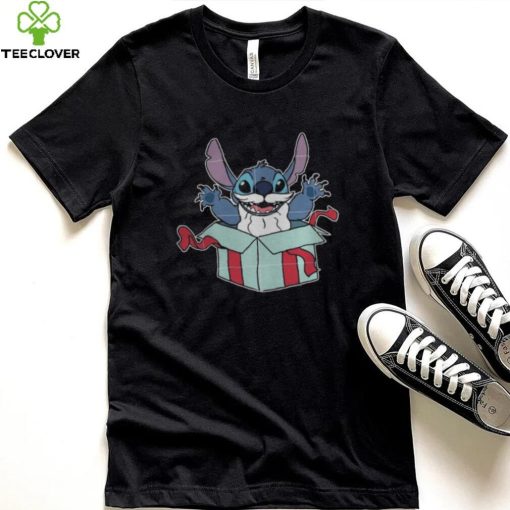 Box Tree Santa Hat Present Holiday Stitch Christmas shirt