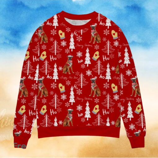 Boxer Christmas Hoho Pattern Ugly Sweater Gift For Dog Lover, Funny Christmas