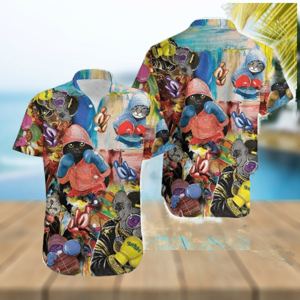 Boxing Cats Cute Hawaiian Shirt Boxing Cats Cute Hawaiian Shirt