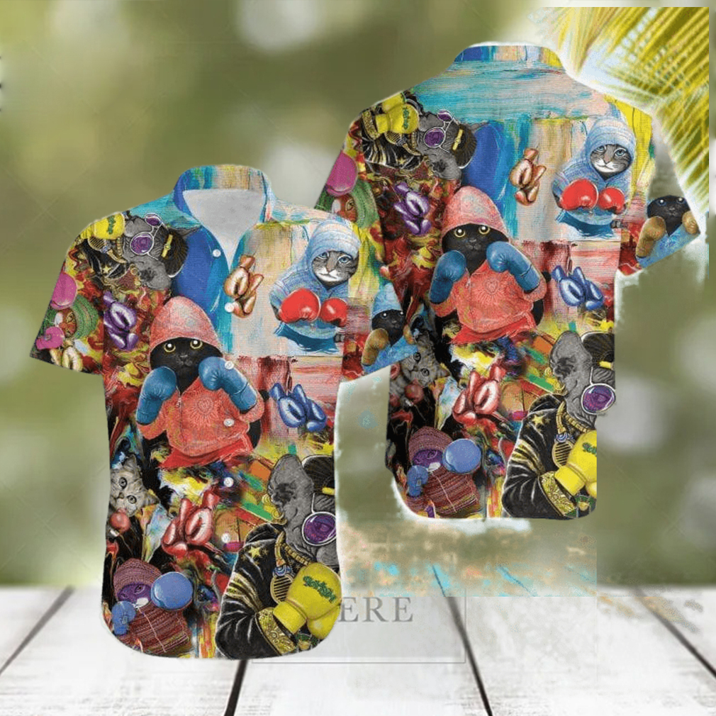 Boxing Cats Cute Hawaiian Shirt Boxing Cats Cute Hawaiian Shirt