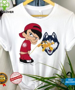 Boy Alabama Crimson Tide piss on Uconn Huskies logo 2024 shirt