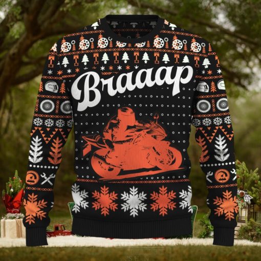 Braaap Ninja ZX 6R Knitted Motorcross Sweater Gift Fans For Men And Women Christmas