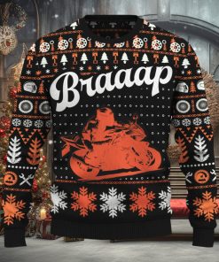 Braaap Ninja ZX 6R Knitted Motorcross Sweater Gift Fans For Men And Women Christmas