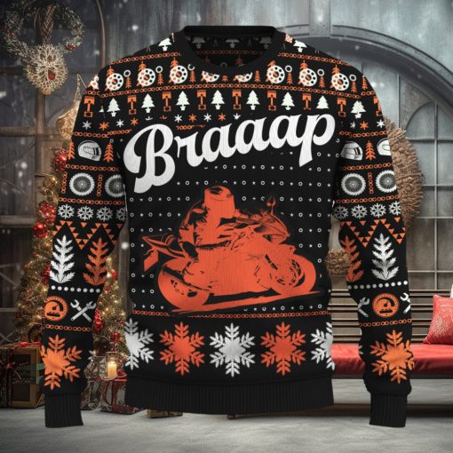 Braaap Ninja ZX 6R Knitted Motorcross Sweater Gift Fans For Men And Women Christmas