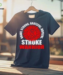 Brace Strong Grateful Hopeful Stroke Survivor Red Awareness Ribbon hoodie, sweater, longsleeve, shirt v-neck, t-shirt