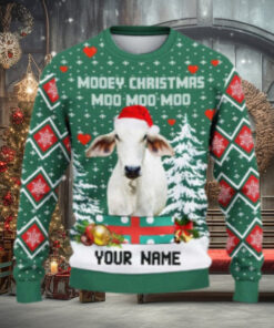 Brahman Moo Moo Moo Ugly Sweater Xmas, Custom Cow Ugly Sweatshirt Gift For Farmer Cow Lover