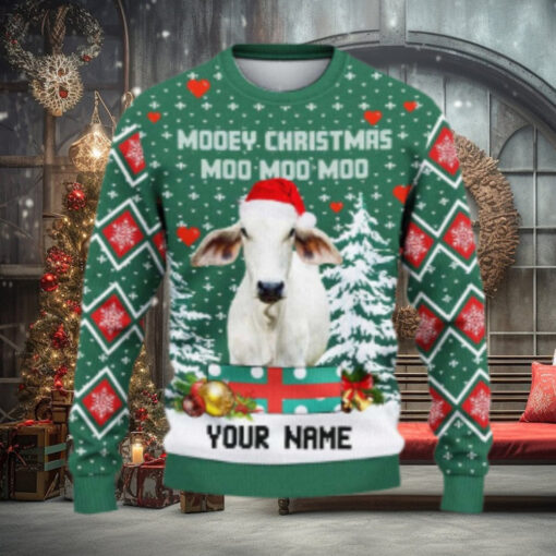 Brahman Moo Moo Moo Ugly Sweater Xmas, Custom Cow Ugly Sweatshirt Gift For Farmer Cow Lover