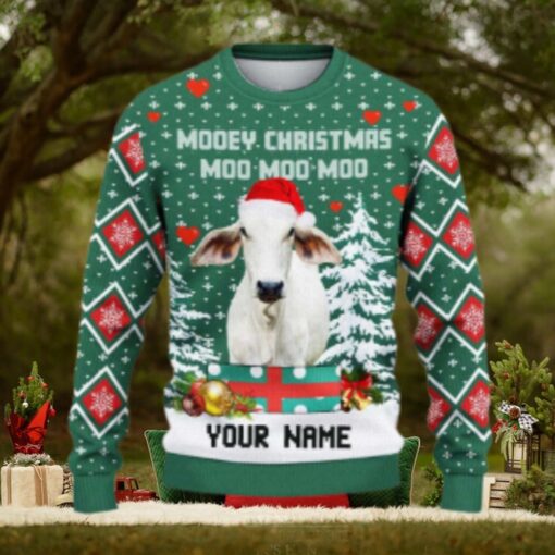 Brahman Moo Moo Moo Ugly Sweater Xmas, Custom Cow Ugly Sweatshirt Gift For Farmer Cow Lover