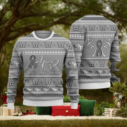 Brain Cancer Christmas Sweatshirt Nordic Seamless Knitted Sweater Trending For Men And Women Gift Holidays
