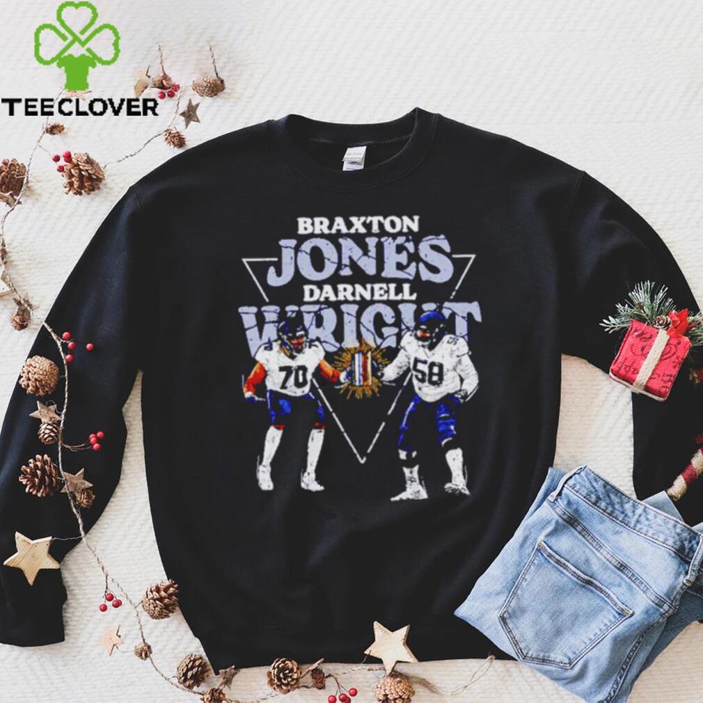 Braxton Jones And Darnell Wright Chicago Bookends Football Shirt Braxton Jones And Darnell Wright Chicago Bookends Football Shirt