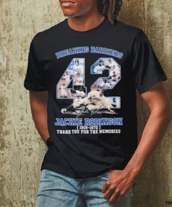 Breaking Barriers 42 Jackie Robinson Dodgers 1911 – 1972 thank you for the memories signature shirt