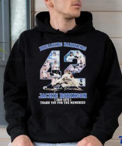 Breaking Barriers 42 Jackie Robinson Dodgers 1911 – 1972 thank you for the memories signature hoodie, sweater, longsleeve, shirt v-neck, t-shirt