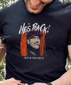 BreakingT Houston Astros Justin Verlander 'He's Back ' Graphic T Shirt