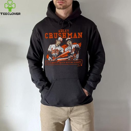 BreakingT Youth Baltimore Orioles Adley Rutschman ‘Crushman’ Black Graphic T Shirt