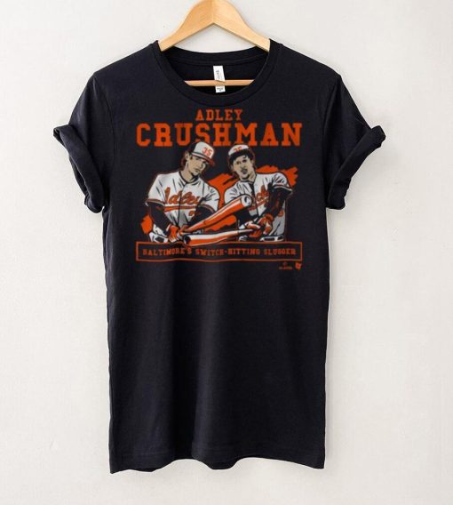 BreakingT Youth Baltimore Orioles Adley Rutschman ‘Crushman’ Black Graphic T Shirt