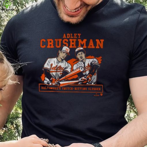 BreakingT Youth Baltimore Orioles Adley Rutschman ‘Crushman’ Black Graphic T Shirt