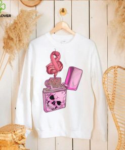 Breast Cancer Awareness Pink Fire Clipper Lighter Skeleton T Shirt Copy (2) Copy