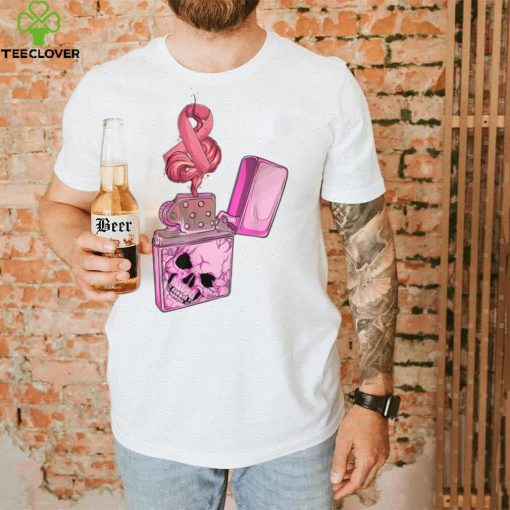 Breast Cancer Awareness Pink Fire Clipper Lighter Skeleton T Shirt   Copy (2)   Copy