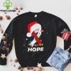 Breast Cancer Christmas Santa Hat Red White Ribbon Xmas Shirt