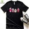 Breast Cancer Iced Coffee Pink Ribbon Coffee Lover Fighter T Shirt