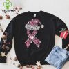 Breast Cancer Ribbon Shape Christmas Ladies T Shirt