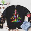 Breast Cancer Trees Christmas Santa Ribbon Light Faith Hope Fight Love Shirt