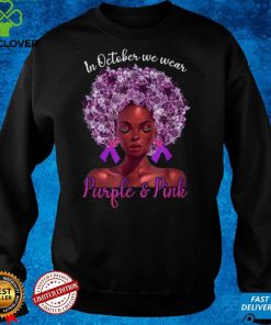 Breast Cancer and Domestic Violence Awareness Black Womens T Shirt 1