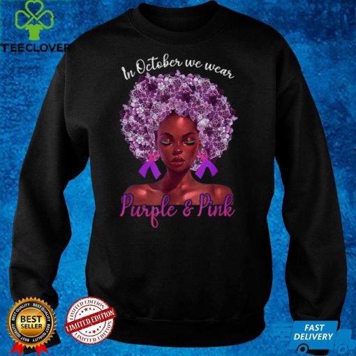 Breast Cancer and Domestic Violence Awareness Black Womens T Shirt 1