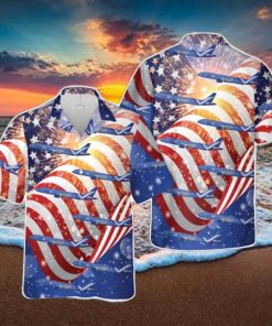 Breeze Airways A220 300, 4th Of July 3D Printed Aloha Hawaiian Shirt