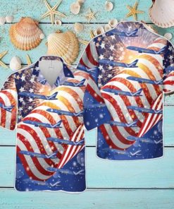 Breeze Airways A220 300, 4th Of July 3D Printed Aloha Hawaiian Shirt