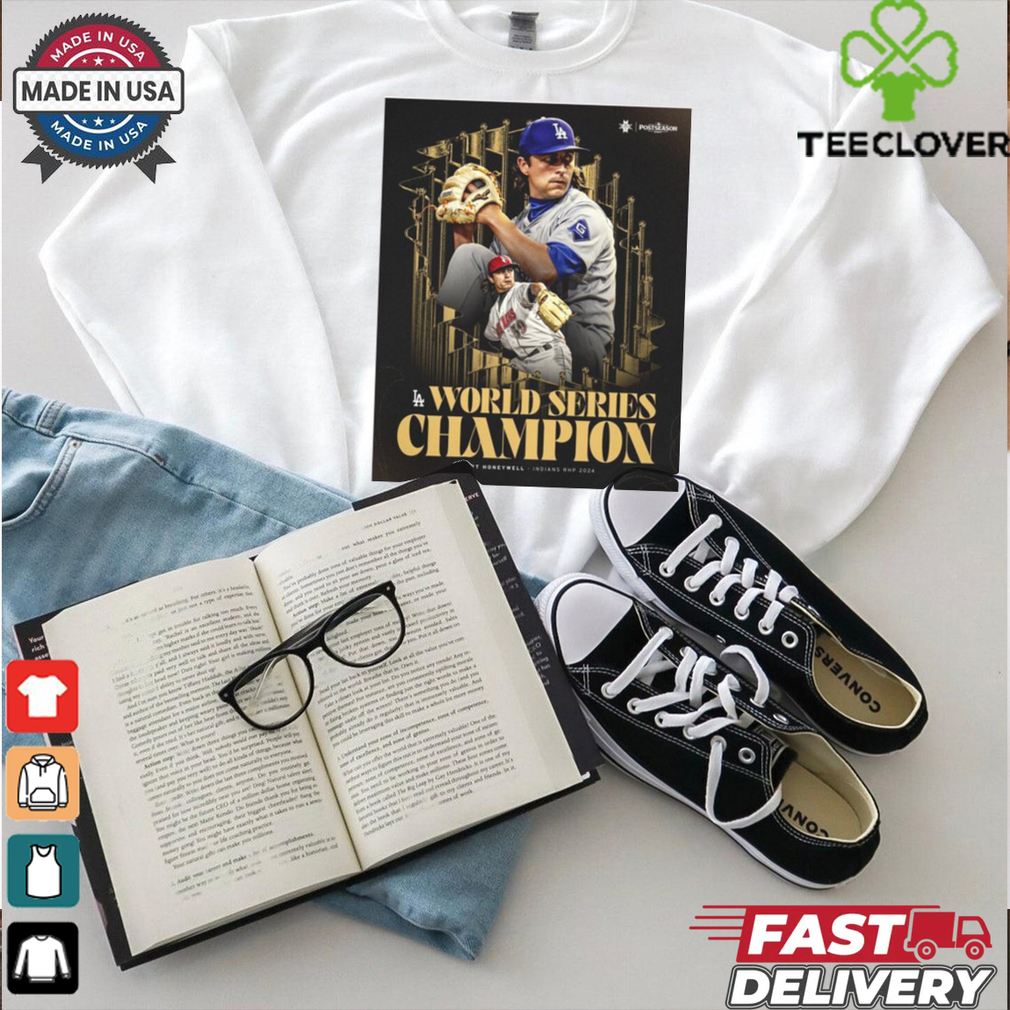 Brent Honeywell Jr. Los Angeles Dodgers World Series Champion Indians RHP 2024 Postseason Poster t shirt Brent Honeywell Jr. Los Angeles Dodgers World Series Champion Indians RHP 2024 Postseason Poster t shirt