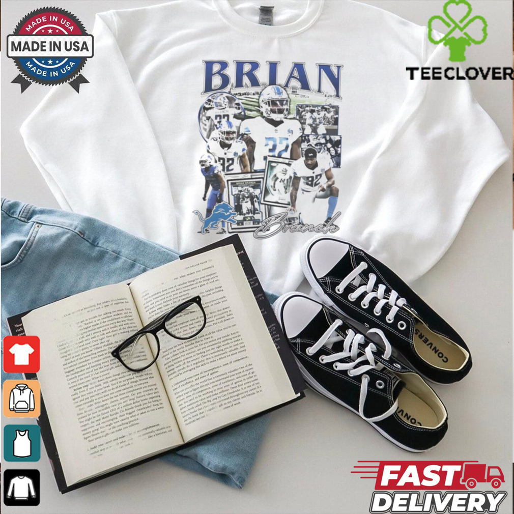 Brian Branch Detroit Lions football player collage bootleg shirt Brian Branch Detroit Lions football player collage bootleg shirt