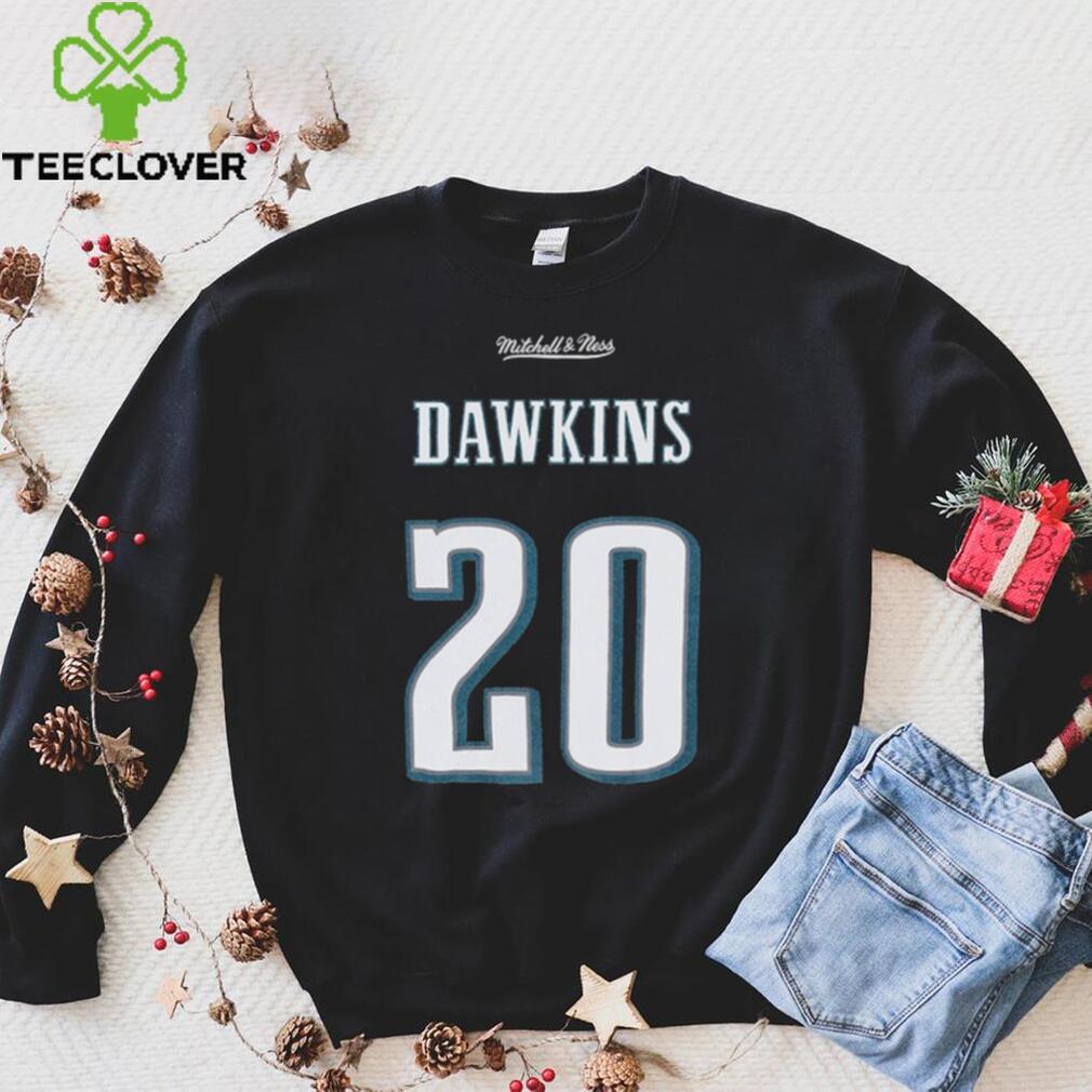 Brian Dawkins Philadelphia Eagles Men's Black Name & Number Logo Long  Sleeve T-Shirt 