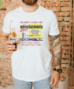 Bridgeman’s Bowl 48 lanes to serve you cocktails restaurant billiards shirt