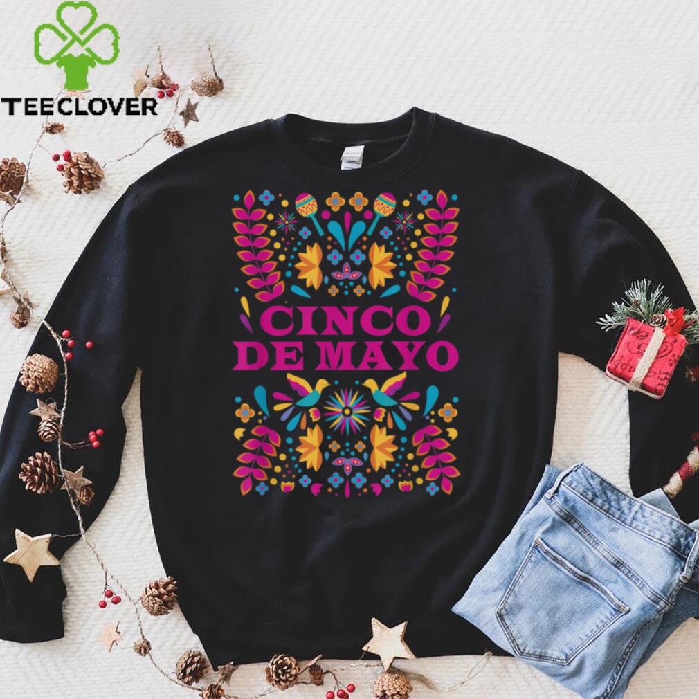 Bright Colored Cinco De Mayo Flower Graphic for Women Kids T Shirt