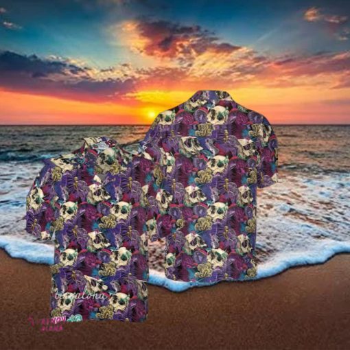 Bright Magic Psychedelic Mushrooms And Skulls Hawaiian Shirt