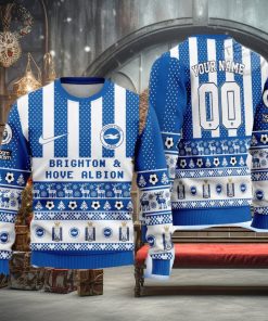 Brighton   Hove Albion Ugly All Over Print Christmas Knitting Ugly Sweater