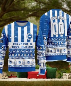 Brighton   Hove Albion Ugly All Over Print Christmas Knitting Ugly Sweater