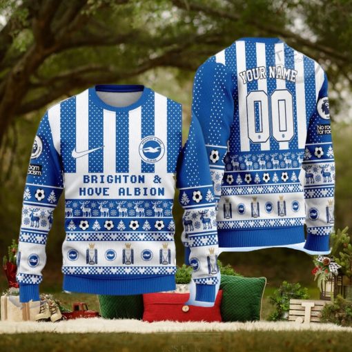 Brighton   Hove Albion Ugly All Over Print Christmas Knitting Ugly Sweater