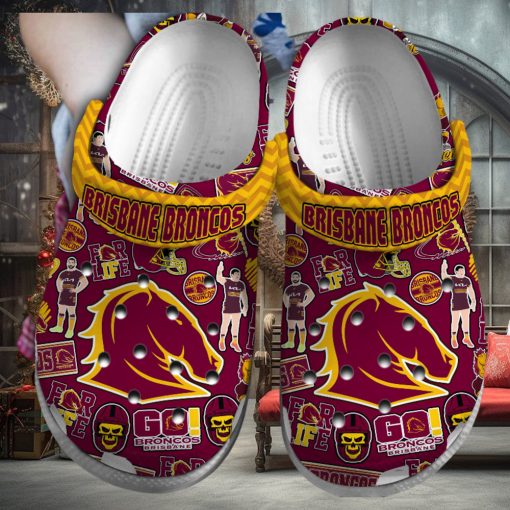 Brisbane Broncos NRL Sport Crocs Crocband Clogs Shoes Comfortable For Men Women and Kids – Footwearelite Exclusive