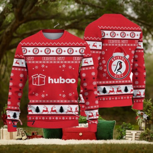 Bristol City Luau Efl Logo Team Ugly Christmas Sweater For Fans Gift Unisex Sweatshirt