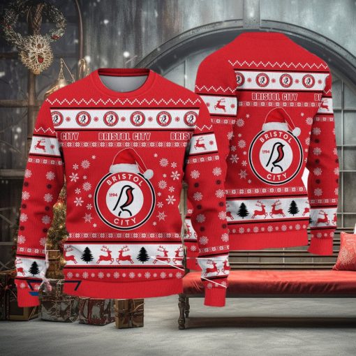 Bristol City Resort Efl Logo Team Ugly Christmas Sweater For Fans Gift Unisex Sweatshirt